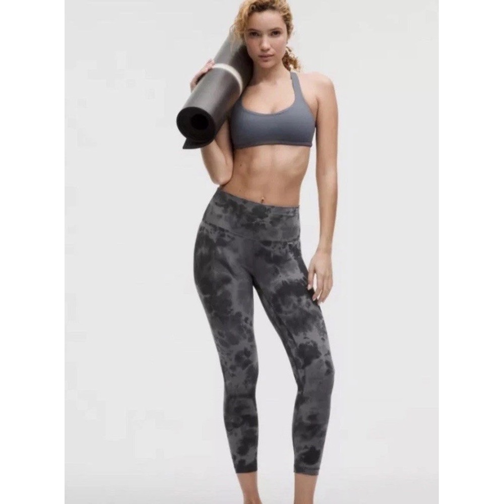 Lululemon NULU Align High-Rise Crop 23" Diamond Dye Pitch Graphite Grey Size 4